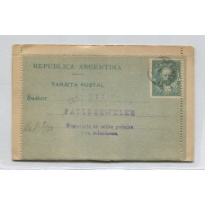 ARGENTINA ENTERO POSTAL GJ CAP-08 CARTA KIDD DOBLE CIRCULADA, RARA U$ 150